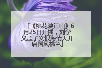 《桃花映江山》6月25日开播，刘学义孟子义恨海情天开启国风桃色