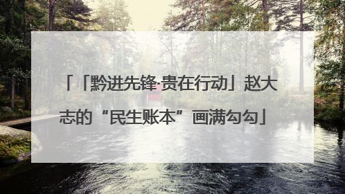 「黔进先锋·贵在行动」赵大志的“民生账本”画满勾勾