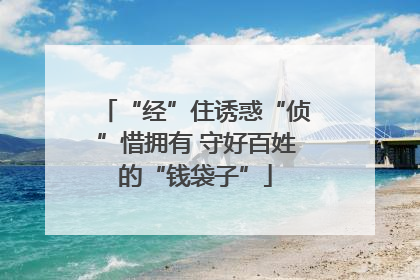 “经”住诱惑“侦”惜拥有 守好百姓的“钱袋子”