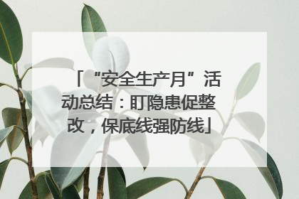 “安全生产月”活动总结：盯隐患促整改，保底线强防线