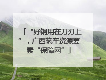 “好钢用在刀刃上”，广西筑牢资源要素“保障网”