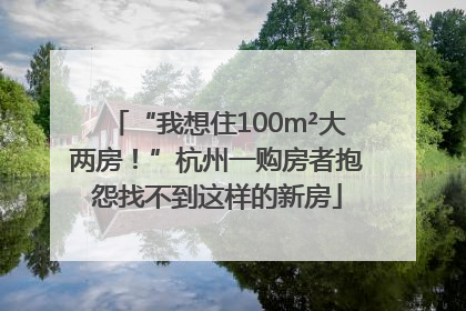 “我想住100m²大两房！”杭州一购房者抱怨找不到这样的新房