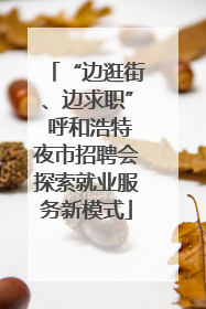 “边逛街、边求职” 呼和浩特夜市招聘会探索就业服务新模式