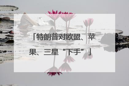 特朗普对欧盟、苹果、三星“下手”