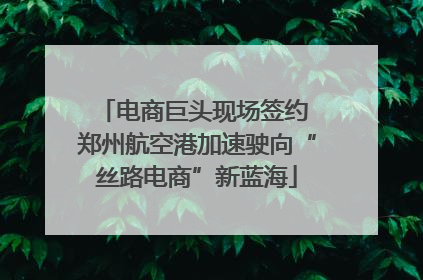 电商巨头现场签约 郑州航空港加速驶向“丝路电商”新蓝海
