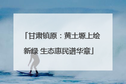 甘肃镇原：黄土塬上绘新绿 生态惠民谱华章