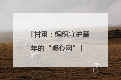 甘肃：编织守护童年的“暖心网”