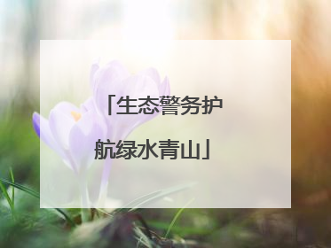 生态警务护航绿水青山