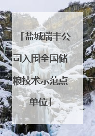 盐城瑞丰公司入围全国储粮技术示范点单位