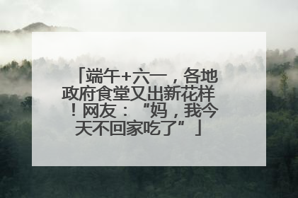 端午+六一，各地政府食堂又出新花样！网友：“妈，我今天不回家吃了”