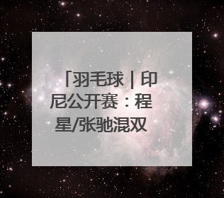 羽毛球｜印尼公开赛：程星/张驰混双首轮晋级
