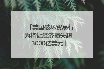 美国破坏贸易行为将让经济损失超3000亿美元