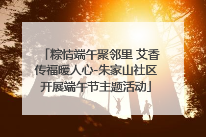 粽情端午聚邻里 艾香传福暖人心-朱家山社区开展端午节主题活动