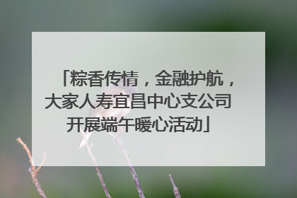 粽香传情，金融护航，大家人寿宜昌中心支公司开展端午暖心活动