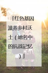 红色基因滋养乡村沃土（地名中的抗战记忆）