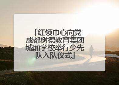 红领巾心向党 成都树德教育集团城厢学校举行少先队入队仪式