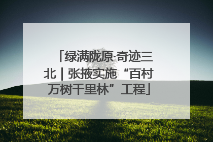 绿满陇原·奇迹三北｜张掖实施“百村万树千里林”工程