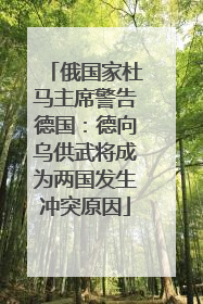 俄国家杜马主席警告德国：德向乌供武将成为两国发生冲突原因