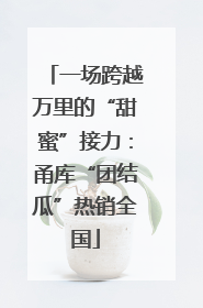 一场跨越万里的“甜蜜”接力：甬库“团结瓜”热销全国