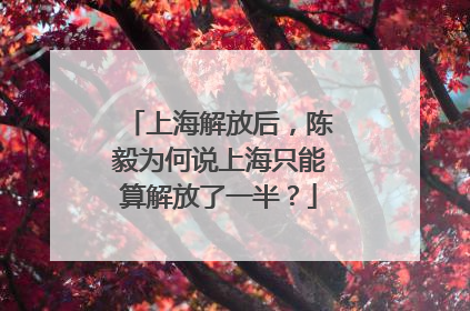 上海解放后，陈毅为何说上海只能算解放了一半？