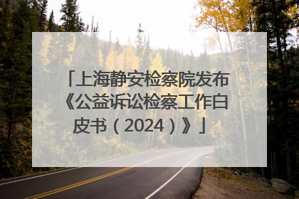 上海静安检察院发布《公益诉讼检察工作白皮书（2024）》