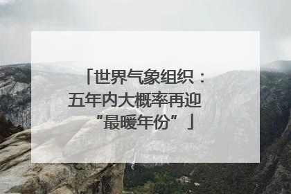 世界气象组织：五年内大概率再迎“最暖年份”