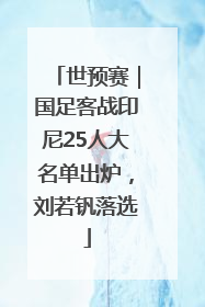 世预赛｜国足客战印尼25人大名单出炉，刘若钒落选