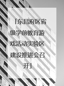 东昌府区省级学前教育游戏活动实验区建设推进会召开