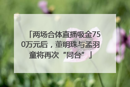 两场合体直播吸金750万元后，董明珠与孟羽童将再次“同台”