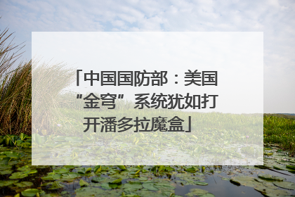 中国国防部：美国“金穹”系统犹如打开潘多拉魔盒
