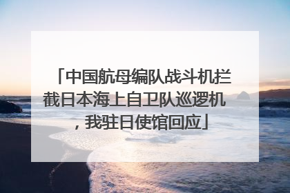 中国航母编队战斗机拦截日本海上自卫队巡逻机，我驻日使馆回应