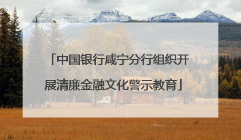 中国银行咸宁分行组织开展清廉金融文化警示教育