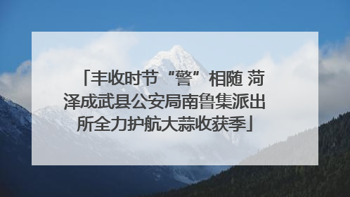丰收时节“警”相随 菏泽成武县公安局南鲁集派出所全力护航大蒜收获季