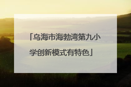 乌海市海勃湾第九小学创新模式有特色