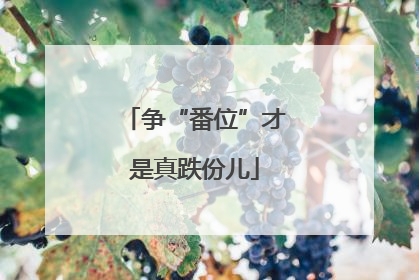 争“番位”才是真跌份儿