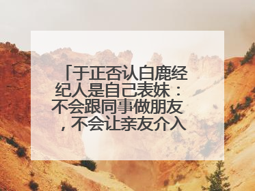 于正否认白鹿经纪人是自己表妹：不会跟同事做朋友，不会让亲友介入到我的工作
