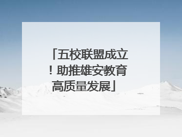 五校联盟成立！助推雄安教育高质量发展