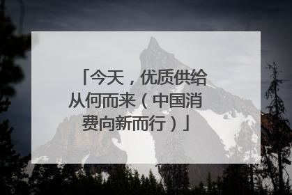 今天，优质供给从何而来（中国消费向新而行）