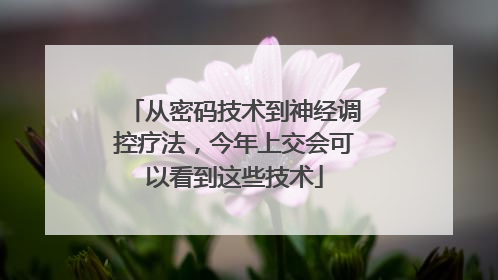 从密码技术到神经调控疗法，今年上交会可以看到这些技术