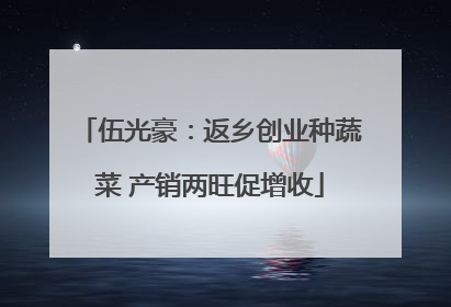 伍光豪：返乡创业种蔬菜 产销两旺促增收
