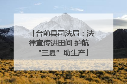 台前县司法局：法律宣传进田间 护航“三夏”助生产