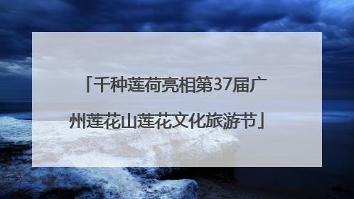 千种莲荷亮相第37届广州莲花山莲花文化旅游节