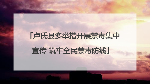 卢氏县多举措开展禁毒集中宣传 筑牢全民禁毒防线