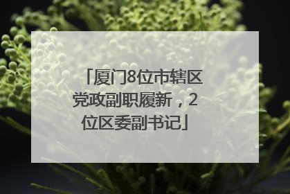 厦门8位市辖区党政副职履新，2位区委副书记