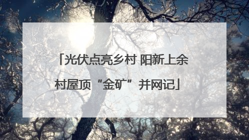 光伏点亮乡村 阳新上余村屋顶“金矿”并网记