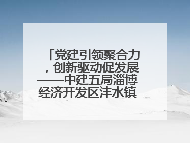 党建引领聚合力，创新驱动促发展——中建五局淄博经济开发区沣水镇高西村安置项目建设纪实