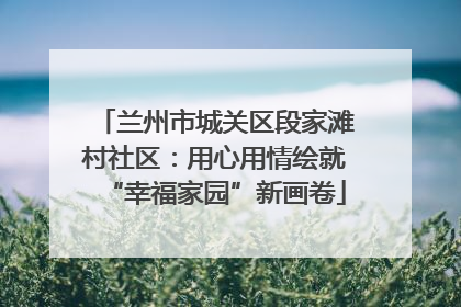 兰州市城关区段家滩村社区：用心用情绘就“幸福家园”新画卷