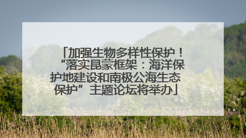 加强生物多样性保护！“落实昆蒙框架：海洋保护地建设和南极公海生态保护”主题论坛将举办