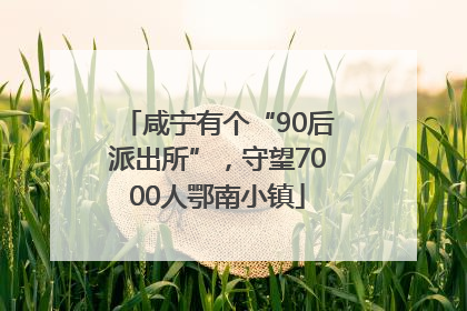 咸宁有个“90后派出所”，守望7000人鄂南小镇