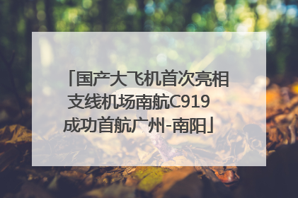 国产大飞机首次亮相支线机场南航C919成功首航广州-南阳